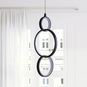 Loop 7.75" Adjustable Integrated LED Metal Ring Pendant - JONATHAN Y